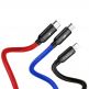Универсален USB кабел с Lightning, microUSB и USB-C конектори (120 см) - Baseus Three Primary Colors 3-in-1 USB Cable (CAMLT-BSY01) (черен) thumbnail 2