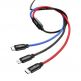 Универсален USB кабел с Lightning, microUSB и USB-C конектори (120 см) - Baseus Three Primary Colors 3-in-1 USB Cable (CAMLT-BSY01) (черен) thumbnail 6