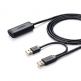 Удължителен USB кабел с две мъжки USB (500 см) - Ugreen 2 x USB 2.0 Extension Cable (черен) thumbnail