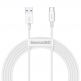 USB-C кабел с бързо зареждане за устройства с USB-C порт (200 см) - Baseus Superior USB-A to USB-C Cable 66W (CATYS-A02) (бял)  thumbnail