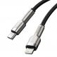USB-C към Lightning кабел за Apple устройства с Lightning порт (100 см) - Baseus Cafule Metal Series USB-C to Lightning Cable PD 20W (CATLJK-A01) (черен) thumbnail 8