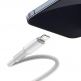 USB-C към Lightning кабел за Apple устройства с Lightning порт (100 см) - Baseus High Density Braided USB-C to Lightning Cable PD 20W (CATLGD-02) (бял) thumbnail 2