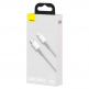 USB-C към Lightning кабел за Apple устройства с Lightning порт (100 см) - Baseus High Density Braided USB-C to Lightning Cable PD 20W (CATLGD-02) (бял) thumbnail 5