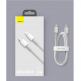 USB-C към Lightning кабел за Apple устройства с Lightning порт (100 см) - Baseus High Density Braided USB-C to Lightning Cable PD 20W (CATLGD-02) (бял) thumbnail 14