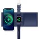 Силиконова поставка за зареждане на iPhone и Apple Watch чрез поставяне на Apple MagSafe Charger и Apple Watch кабел - Elago Charging Tray Duo for MagSafe & Apple Watch Charger (тъмносин) thumbnail