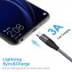 Комплект 3 броя изключително здрави и качествени плетени USB-C кабели за устройства с USB-C порт - Voxon CUC02105GA02 3-pack Braided USB-C to USB-A Cable (тъмносив) thumbnail 6