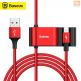 USB кабел с Lightning конектор и 2xUSB-A порта (150 см) - Baseus Special Data Cable for Backseat (Lightning + USB) (CALHZ-09) (червен) thumbnail