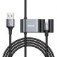 USB кабел с Lightning конектор и 2xUSB-A порта (150 см) - Baseus Special Data Cable for Backseat (Lightning + USB) (CALHZ-01) (черен) thumbnail
