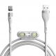 Кабел с магнитни конектори за Apple продукти с Lightning, microUSB и USB-C (100 см) - Baseus Zinc Magnetic Safe Fast Charging Data Cable (CA1T3-B02) (бял) thumbnail