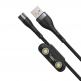 Кабел с магнитни конектори за Apple продукти с Lightning, microUSB и USB-C (100 см) - Baseus Zinc Magnetic Safe Fast Charging Data Cable (CA1T3-AG1) (черен) thumbnail 9
