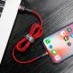 Lightning USB кабел за Apple устройства с Lightning порт (300 см) - Baseus Cafule USB Lightning Cable (CALKLF-R09) (червен) thumbnail 8