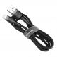 Lightning USB кабел за Apple устройства с Lightning порт (100 см) - Baseus Cafule USB Lightning Cable (CALKLF-BG1) (черен-сив) thumbnail