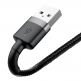 Lightning USB кабел за Apple устройства с Lightning порт (100 см) - Baseus Cafule USB Lightning Cable (CALKLF-BG1) (черен-сив) thumbnail 2