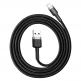 Lightning USB кабел за Apple устройства с Lightning порт (100 см) - Baseus Cafule USB Lightning Cable (CALKLF-BG1) (черен-сив) thumbnail 5
