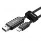 Lightning USB кабел за Apple устройства с Lightning порт (100 см) - Baseus Glowing USB Lightning Cable (CALLG-01) (черен) thumbnail 3