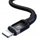 USB и USB-C към Lightning кабел за Apple устройства с Lightning порт (120 см) - Baseus Cafule USB + USB-C to Lightning Cable PD 18W (CATKLF-ELG1) (черен-сив) thumbnail 4