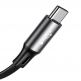Универсален USB кабел с Lightning, microUSB и USB-C конектори (120 см) - Baseus Fabric 3-in-1 Flexible Cable USB (CAMLT-BYG1) (сив) thumbnail 3