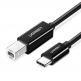 Кабел за принтер и други външни устройства USB-C Male към USB-B Male (100 см) - Ugreen US241 USB-C To USB-B 2.0 Printer Cable (черен) thumbnail