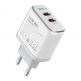 Захранване за ел. мрежа с 2xUSB-C изходи и USB-C към Lightning кабел - LDNIO Wall Charger 2xUSB-C 35W (бял) thumbnail 2