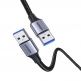 Здрав USB кабел с въжена оплетка (мъжко-мъжко) (100 см) - Ugreen USB-A 3.0 Male to USB-A 3.0 Male USB Cable (черен) thumbnail 2