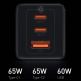 Захранване за ел. мрежа за лаптопи, смартфони и таблети с USB-A и 2xUSB-C изходи с технология за бързо зареждане и USB-C към USB-C кабел - Baseus GaN 3 Pro Fast Laptop Charger 65W (CCGP050101) (черен) thumbnail 10