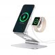 Алуминиева сгъваема поставка за зареждане на iPhone и Apple Watch, съвместима с Magsafe захранване и Apple Watch кабел - Omoton Aluminum MagSafe And Apple Watch Charging Stand (сив) thumbnail