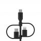 Качествен USB кабел с Lightning, microUSB и USB-C конектори (100 см) - Belkin Universal Cable 15W with Micro-USB, USB-C and Lightning Connectors (черен) thumbnail 2
