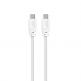 Здрав кабел за бързо зареждане за устройства с USB-C порт (100 см) - Sinox USB-C to USB-C Cable 100W (бял) thumbnail