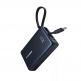 Външна батерия 10000 mAh с вграден USB-C кабел и 1xUSB-C, 1xUSB-A портове - Baseus PicoGo Digital Display Power Bank With USB-C Cable 45W 10000mAh (черен) thumbnail