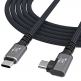 Здрав USB4 кабел с Thunderbolt 4 за устройства с USB-C порт - Wozinsky Thunderbolt 4 USB4 USB-C to USB-C Angled Cable 240W (черен) (100 см)  thumbnail