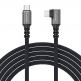 Здрав USB4 кабел с Thunderbolt 4 за устройства с USB-C порт - Wozinsky Thunderbolt 4 USB4 USB-C to USB-C Angled Cable 240W (черен) (100 см)  thumbnail 2
