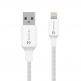 Здрав кабел с въжена оплекта за Apple устройства с Lightning порт - Tactical Stitch Thread USB-A to Lightning Cable 12W (30 см) (бял) thumbnail
