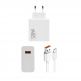 Захранване за ел. мрежа с USB-A изход с технология за бързо зареждане и USB-C кабел - Xiaomi Wall Charger USB-A 120W MDY-14-EE + USB-C Cable (бял) thumbnail