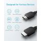 Високоскоростен 8K HDMI към HDMI кабел (180 см) (черен) - Anker HDMI Cable 8K/60Hz, 6FT Ultra HD 4K/120Hz HDMI Cord,48 Gbps Certified Ultra High Speed thumbnail 2