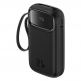 Външна батерия с вграден USB-C и Lightning кабел и USB-C, USB-А портове - Baseus Qpow2 Digital Display Power Bank With USB-C and Lightning cable 22.5W 20000 mAh (черен) thumbnail 5