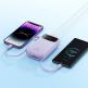 Външна батерия с вграден USB-C и Lightning кабел и USB-C, USB-А портове - Baseus Qpow2 Digital Display Power Bank With USB-C and Lightning cable 22.5W 20000 mAh (лилав) thumbnail 8