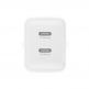 Захранване за ел. мрежа с 2xUSB-C PD изходи с технология за бързо зареждане (бял)  - 4smarts GaN 2C Wall Charger Dual USB-C 36W thumbnail 4