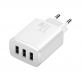 Захранване за ел. мрежа с 3xUSB-A изхода и технология за бързо зареждане - Baseus Compact Wall Charger 3U 17W (бял) thumbnail 2