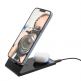 Тройна поставка (пад) за безжично зареждане за iPhone с Magsafe, Apple Watch и AirPods - 4smarts Wireless Charger UltiMag TrioFold Lucid 15W (черен) thumbnail 5