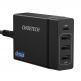 Захранване за ел. мрежа с 3xUSB-A и 1xUSB-C 60W изходи с технология за бързо зареждане - Choetech travel wall Charger 72W PD72-1C3U (черен) thumbnail 2