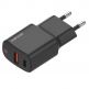 Захранване за ел. мрежа с USB, USB-C изход и технологии за бързо зареждане - 4smarts Wall Charger DoublePort 20W with Quick Charge and PD (черен) thumbnail 6