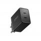Захранване за ел. мрежа смартфони и таблети с 2xUSB-C изхода и с технология за бързо зареждане - Joyroom Dual Travel Wall Charger USB-C 40W PD (черен) thumbnail