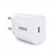Захранване за ел. мрежа 20W с USB-C изход и технология за бързо зареждане (бял) - Choetech Wall Charger USB-C 20W PD (bulk) thumbnail