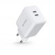 Захранване за ел. мрежа с 2xUSB-C PD изходи с технология за бързо зареждане (бял)  - Tech-Protect Wall Charger Dual USB-C 35W PD thumbnail 2