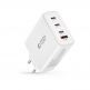 Захранване за ел. мрежа за лаптопи, смартфони и таблети с 3xUSB-C и 1xUSB-A изходи с технология за бързо зареждане - Tech-Protect GaN Fast Wall Charger 100W (бял) thumbnail 2
