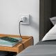 Захранване за ел. мрежа с USB-A и USB-C изходи и технология за бързо зареждане - Acefast Dual Wall Charger 20W (бял) thumbnail 7