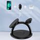 Тройна поставка (пад) за безжично зареждане за iPhone с Magsafe, Apple Watch, AirPods Pro и Qi съвместими устройства - Choetech 3in1 Inductive Wireless Charging Station 22.5W (черен) thumbnail 9