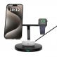 Тройна поставка (пад) за безжично зареждане за iPhone с Magsafe, Apple Watch и AirPods - Tech-Protect 3-in-1 Inductive Wireless Charging Station Qi15W-A35 (черен) thumbnail