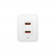 Захранване за ел. мрежа с 2xUSB-C PD изходи с технология за бързо зареждане (бял)  - Spigen ArcStation Essential Dual USB-C Wall Charger 47W (white) thumbnail 2