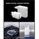 Захранване за ел. мрежа за лаптопи, смартфони и таблети с USB-A и 2xUSB-C изходи с технология за бързо зареждане - Spigen Essential GaN Fast Wall Charger 67W (EE673EU) (бял) thumbnail 4